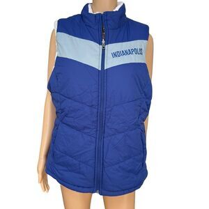 NFL Indianapolis Colts Womens Reversible Puffer Vest Sherpa Lining size L NWOT